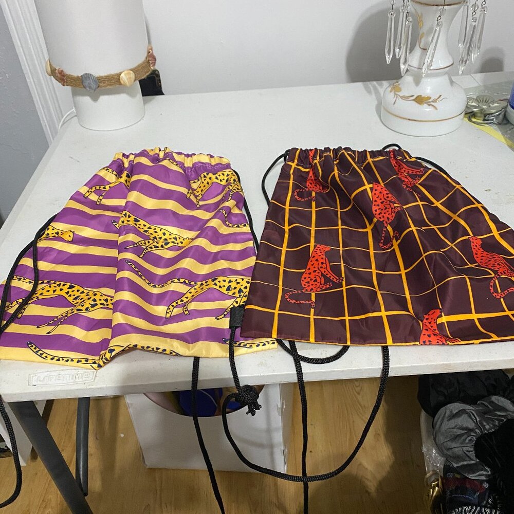 Small Drawstring, Backpack Bags, Cheetah Prints. - image 1